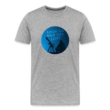 Vue du ciel étoilé - T-shirt bio Premium Homme - gris chiné - Devant - Damien (186cm)