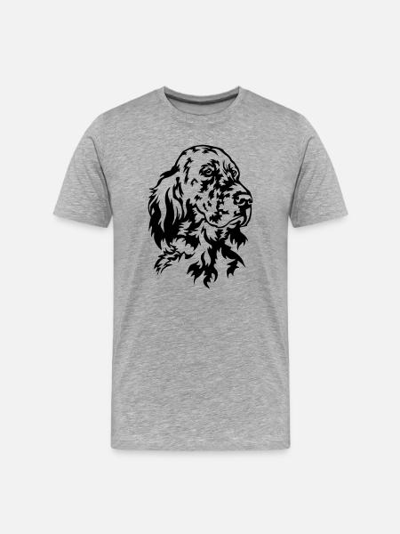 English Setter Head - Men's Premium Organic T-Shirt - heather grey