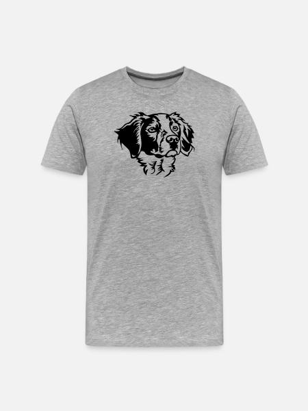 Epagneul Breton Head - Men's Premium Organic T-Shirt - heather grey