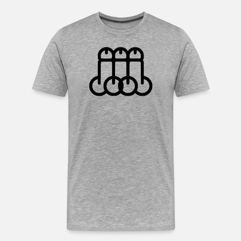 dicks - Männer Premium Bio T-Shirt - Grau meliert