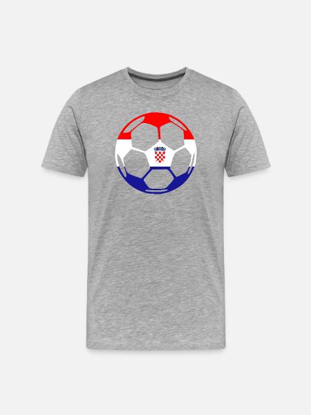 ballCROATIA - T-shirt bio Premium Homme - gris chiné