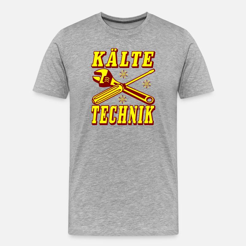 Kälte Technik Retro Design - Männer Premium Bio T-Shirt - Grau meliert
