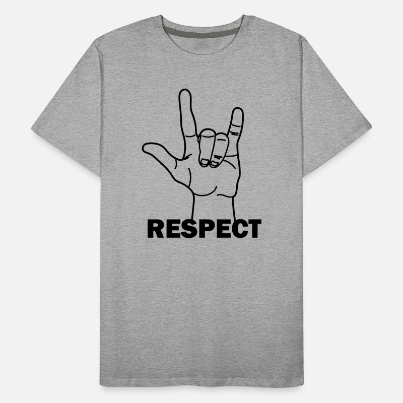 Respect des gestes de la main avec le texte RESPECT T-shirt bio Premium Homme