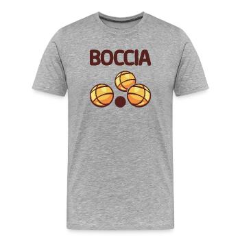 Bocciaspieler Bekleidung mit Boccia Kugeln Boccia - Männer Premium Bio T-Shirt - Grau meliert - Vorne - Damien (186cm)