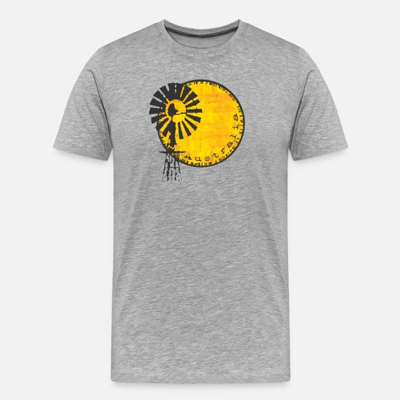 Australien Windrad - Männer Premium Bio T-Shirt - Grau meliert