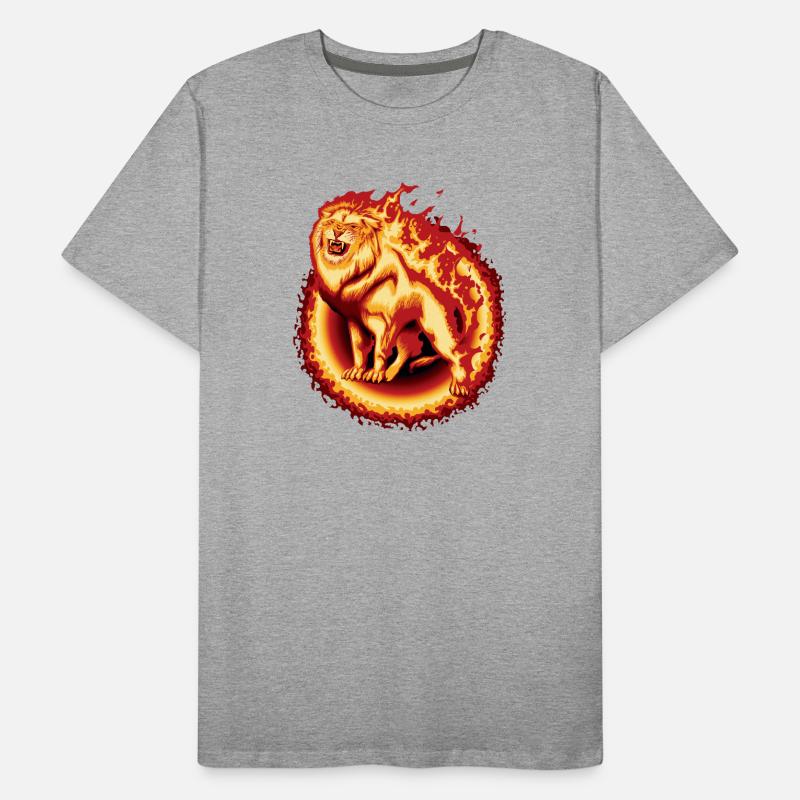 Lion en feu T-shirt bio Premium Homme