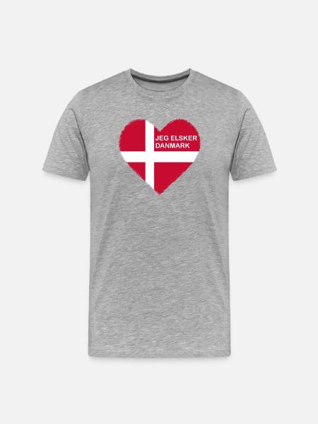 I love Denmark T-shirt - Men's Premium Organic T-Shirt - heather grey