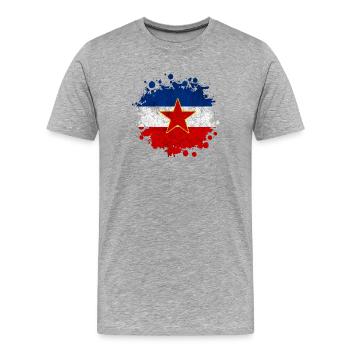 Blob de drapeaux vintage Yougoslavie - T-shirt bio Premium Homme - gris chiné - Devant - Damien (186cm)