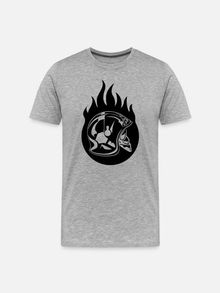 casque sp flamme - T-shirt bio Premium Homme - gris chiné