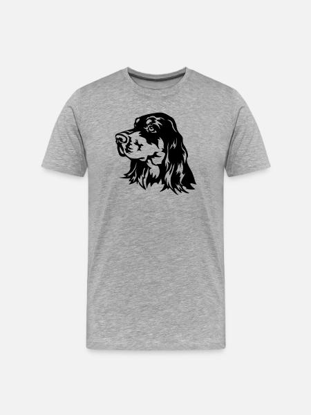 Gordon Setter Head - Men's Premium Organic T-Shirt - heather grey