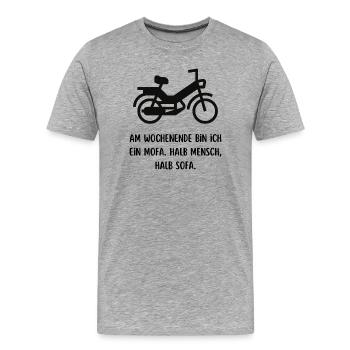 Mofa - Männer Premium Bio T-Shirt - Grau meliert - Vorne - Damien (186cm)