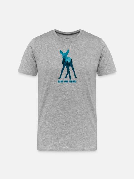 Climate Change Environmental Protection Roe Deer - Men's Premium Organic T-Shirt - heather grey