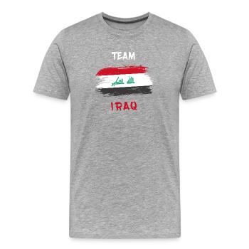 Team Iraq flag design - Men's Premium Organic T-Shirt - heather grey - Front - Damien (186cm)