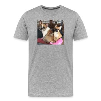 Hundeelterns Herzblatt Motiv - Männer Premium Bio T-Shirt - Grau meliert - Vorne - Damien (186cm)