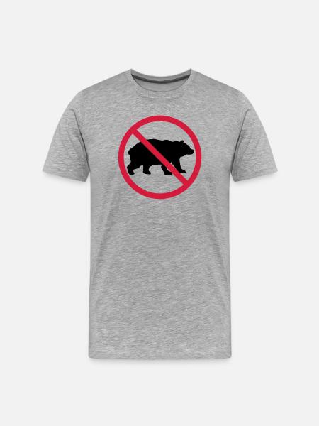 Bear Forbidden Shield - Men's Premium Organic T-Shirt - heather grey