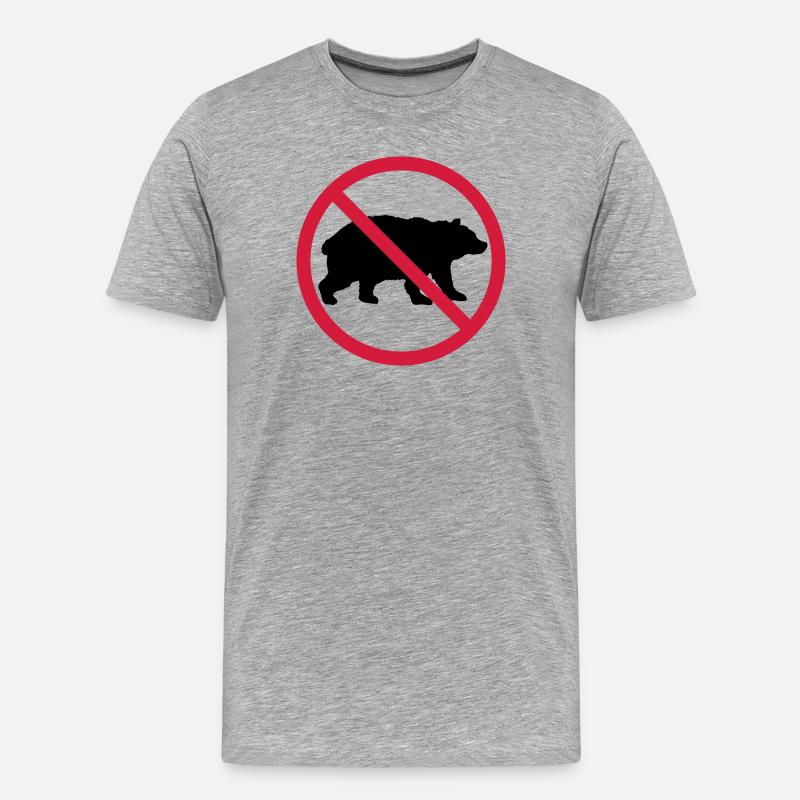 Bear Forbidden Shield - Men's Premium Organic T-Shirt - heather grey