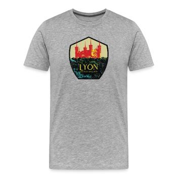 Lyon Frankreich ist meine Heimatstadt - Männer Premium Bio T-Shirt - Grau meliert - Vorne - Damien (186cm)
