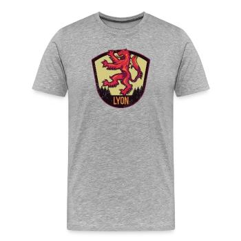 Lyon Frankreich ist meine Heimatstadt - Männer Premium Bio T-Shirt - Grau meliert - Vorne - Damien (186cm)