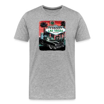 Las Vegas - T-shirt bio Premium Homme - gris chiné - Devant - Damien (186cm)