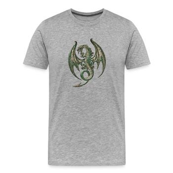 Wonderful elegant dragon - Men's Premium Organic T-Shirt - heather grey - Front - Damien (186cm)