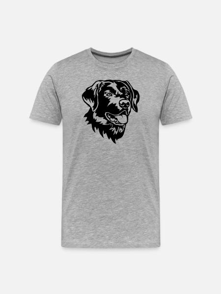 Labrador Head - Men's Premium Organic T-Shirt - heather grey