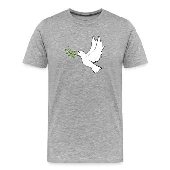 Colombe de la Paix - T-shirt bio Premium Homme - gris chiné - Devant - Damien (186cm)