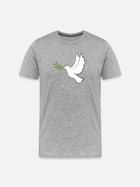 Friedenstaube - Männer Premium Bio T-Shirt - Grau meliert