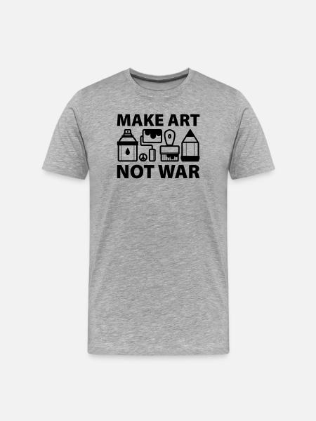 Make art not war - Men's Premium Organic T-Shirt - heather grey