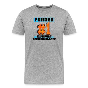 Statement Rennfahrer Auto Autofahren Raser - Männer Premium Bio T-Shirt - Grau meliert - Vorne - Damien (186cm)