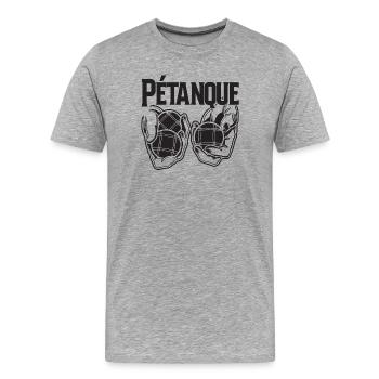 Boule balls pour Bouler Boules Boule Boule Boule boule - T-shirt bio Premium Homme - gris chiné - Devant - Damien (186cm)