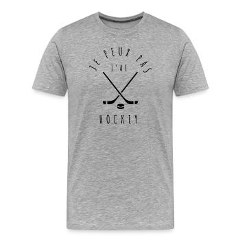 HOCKEY - Je peux pas j'ai hockey - T-shirt bio Premium Homme - gris chiné - Devant - Damien (186cm)