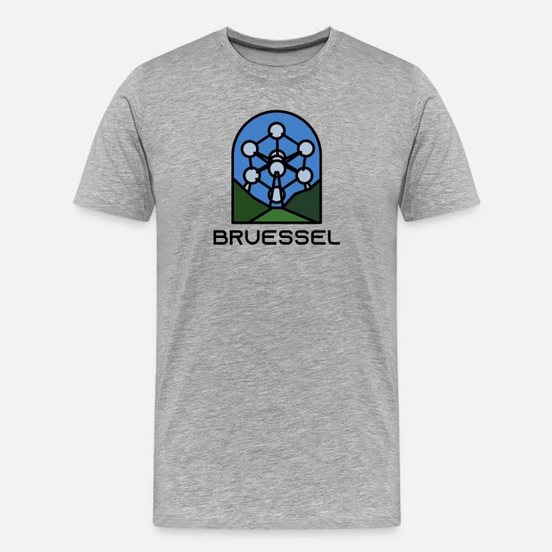 Brüssel - Männer Premium Bio T-Shirt - Grau meliert