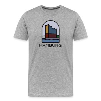 Hamburg - Philharmonie - Men's Premium Organic T-Shirt - heather grey - Front - Damien (186cm)