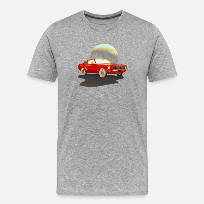 Auto rotes Auto - Männer Premium Bio T-Shirt - Grau meliert