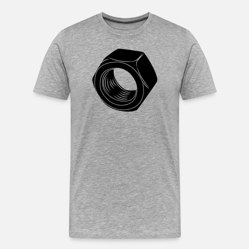 Mutter für Schraube - Männer Premium Bio T-Shirt - Grau meliert