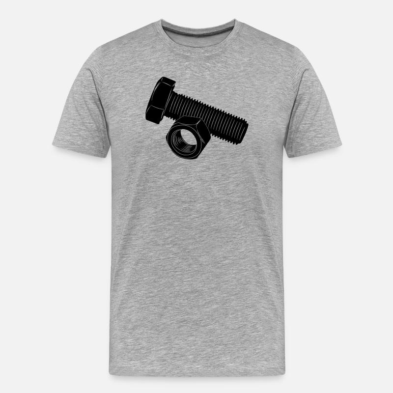 Schraube und Mutter - Männer Premium Bio T-Shirt - Grau meliert