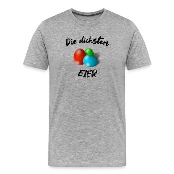 Color Eggs Trio - Men's Premium Organic T-Shirt - heather grey - Front - Damien (186cm)