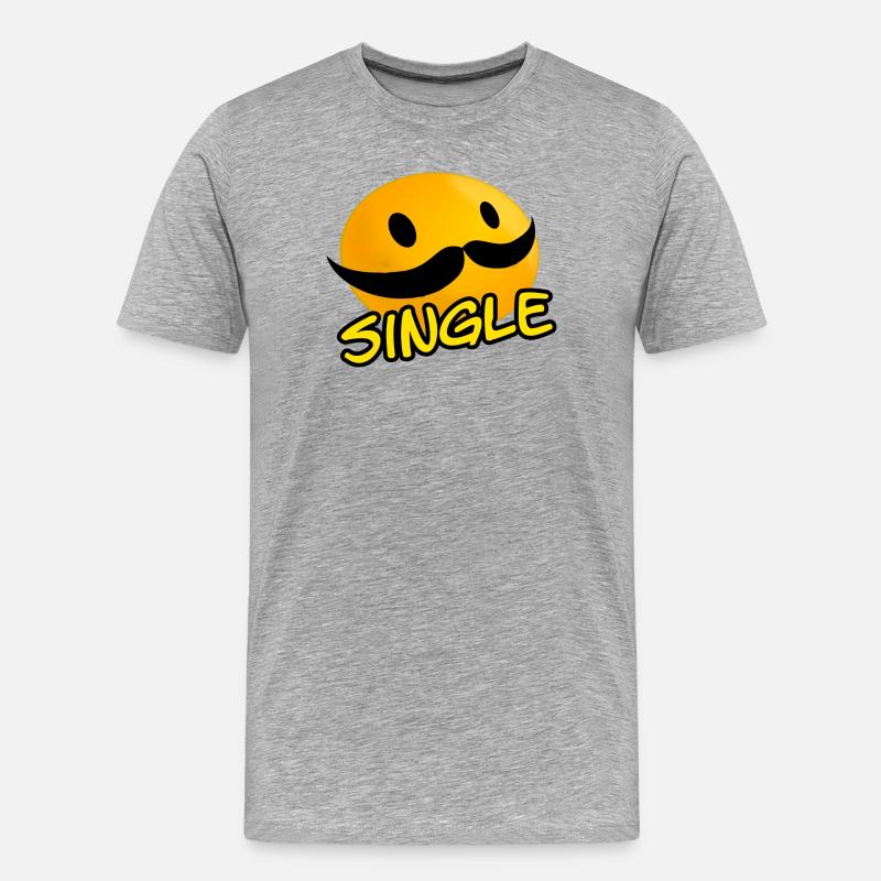 Single - Männer Premium Bio T-Shirt - Grau meliert