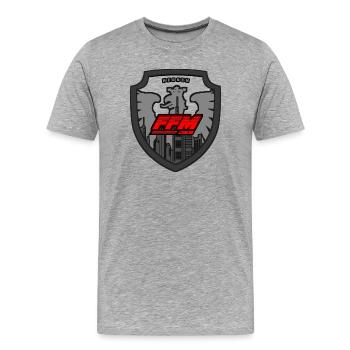 Francfort FFM - T-shirt bio Premium Homme - gris chiné - Devant - Damien (186cm)