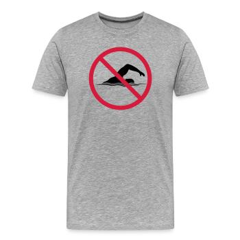 Verboten Schild Schwimmen - Männer Premium Bio T-Shirt - Grau meliert - Vorne - Damien (186cm)