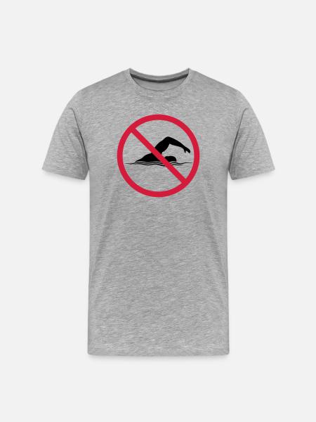 Forbidden Shield Swimming - Men's Premium Organic T-Shirt - heather grey