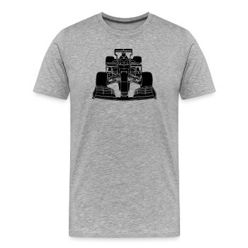 Rennfahrer - Männer Premium Bio T-Shirt - Grau meliert - Vorne - Damien (186cm)
