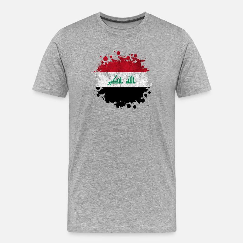 Irak Splash Flaggen Design - Männer Premium Bio T-Shirt - Grau meliert