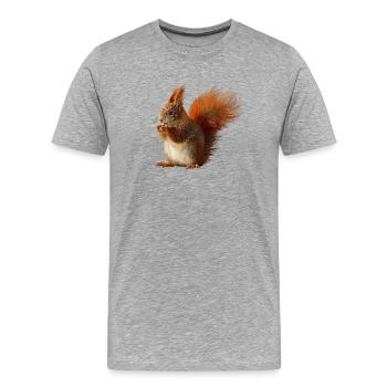 Écureuil - T-shirt bio Premium Homme - gris chiné - Devant - Damien (186cm)