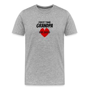 Grandpa 2023 - Expectant Grandpa - Men's Premium Organic T-Shirt - heather grey - Front - Damien (186cm)