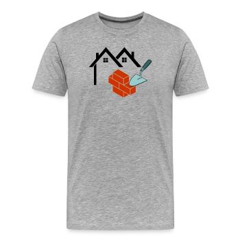 Mason logo - Men's Premium Organic T-Shirt - heather grey - Front - Damien (186cm)