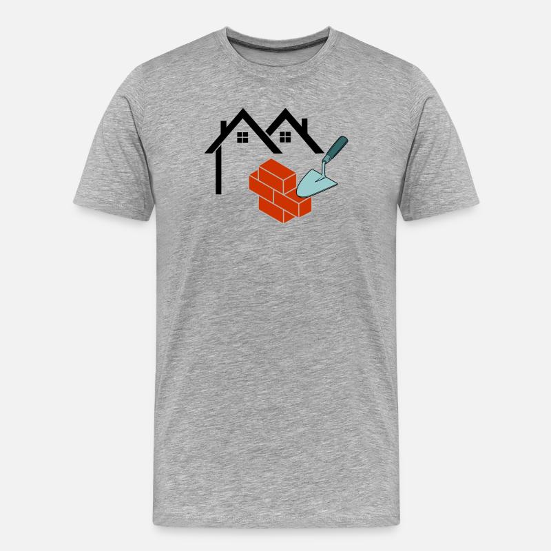 Mason Logo - Männer Premium Bio T-Shirt - Grau meliert