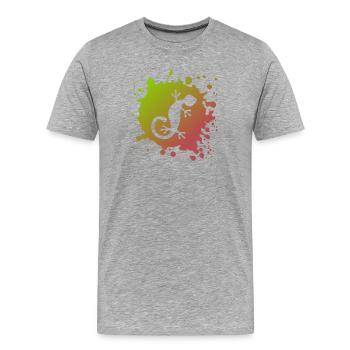 Eidechse Echse - Männer Premium Bio T-Shirt - Grau meliert - Vorne - Damien (186cm)