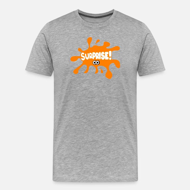 Überraschen! - Männer Premium Bio T-Shirt - Grau meliert