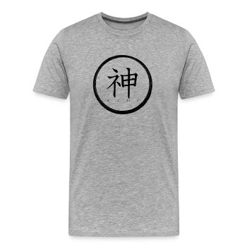 Kami - Männer Premium Bio T-Shirt - Grau meliert - Vorne - Damien (186cm)
